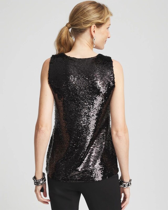 Faux-Feather Sequin Tank - image 3